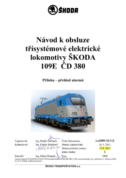 Návod k obsluze třísystémové elektrické lokomotivy