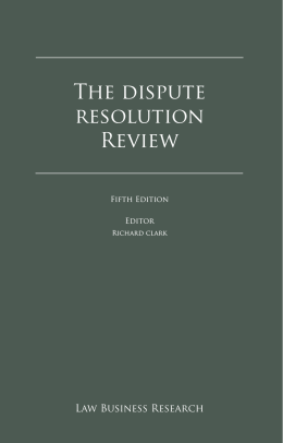 The dispute resolution Review - Tomaier legal advokátní kancelář sro