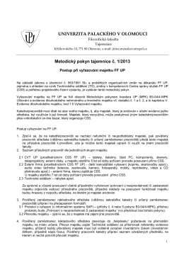 vyřazovací protokol - UPREK - Univerzita Palackého v Olomouci