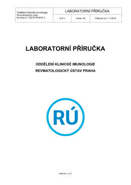 Laboratorní příručce - Revmatologický ústav