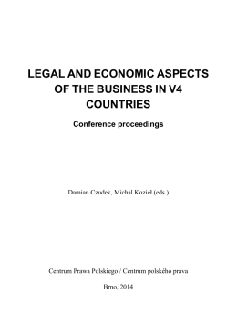 legal and economic aspects of the business in v4 countries
