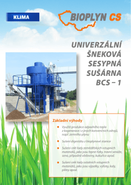 Sušení digestátu, biomasy a dalších produktů