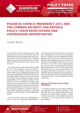 polish eu council presidency 2011 and the common security and