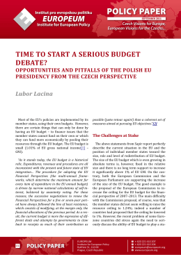 TIME TO START A SERIOUS BUDGET DEBATE? OPPORTUNITIES