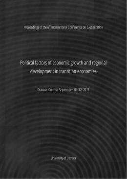 Political factors of economic growth and regional development in