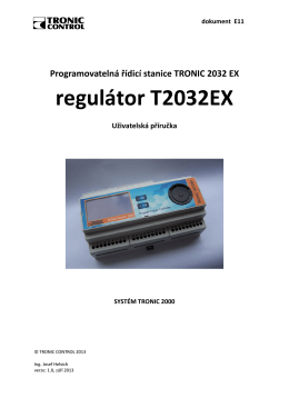 regulátor T2032EX - Tronic Control sro