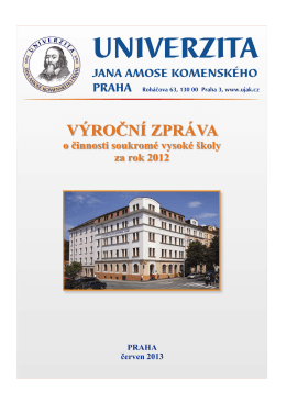 Výroční zpráva 2012 - Univerzita Jana Amose Komenského Praha