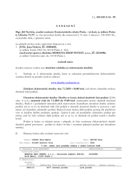 Č.j.: 054 ED 5/14 - 99 U S N E S E N Í Mgr. Jiří Nevřela