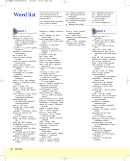 New Headway Pre-Intermediate 3rd Edition Wordlist