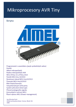 Mikroprocesory AVR Tiny - Střední průmyslová škola Trutnov