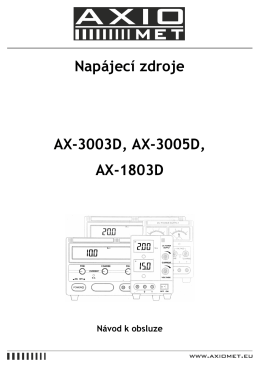 Napájecí zdroje AX-3003D, AX-3005D, AX-1803D