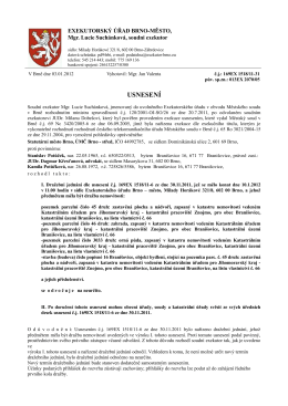 Usnesení č.j. 169EX 1518/11-31 - Exekutorský úřad Brno