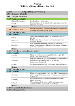 Program XLIV. Lenfeldovy a Höklovy dny 2014