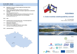 22. 10. 2014, 3. česko-izraelský vodohospodářský seminář