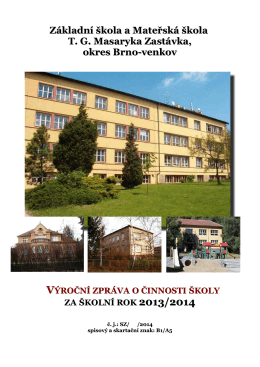 výroční zpráva školy 2013/2014 - Základní škola a Mateřská škola