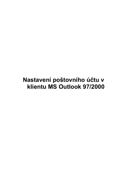 Nastavení poštovního účtu v klientu MS Outlook 97/2000