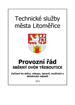 sběrného dvora - Technické služby města Litoměřice, příspěvková