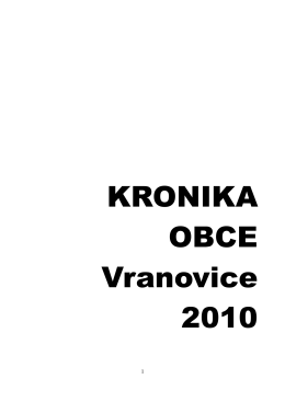 KRONIKA OBCE Vranovice 2010