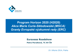 Program Horizon 2020 (H2020) Akce Marie Curie