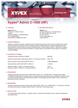 Xypex Admix - Technický list ke stažení