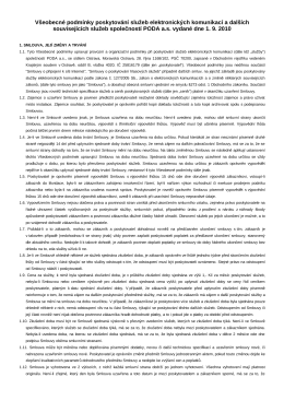 Všeobecné smluvní podmínky PODA a.s. vydané 1. září 2010