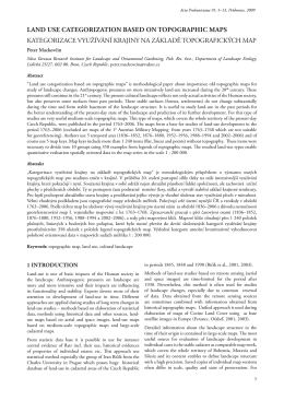 land use categorization based on topographic maps kategorizace