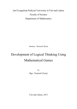 Development of Logical Thinking Using Mathematical Games