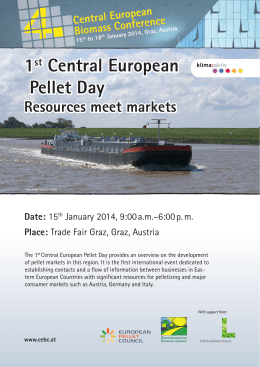 1st Central European Pellet Day Resources meet markets