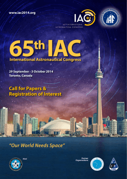 “Our World Needs Space” Call for Papers & Registration of Interest