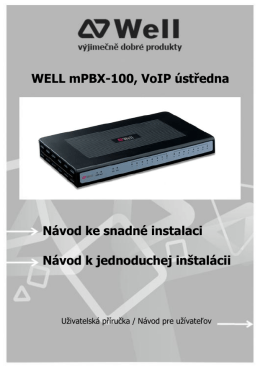 WELL mPBX-100, VoIP ústředna Návod ke snadné instalaci Návod