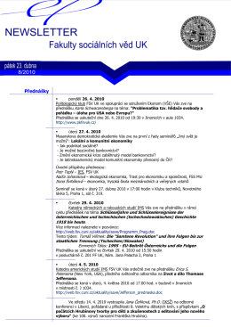 newsletter 23. 4. 2010 - Fakulta sociálních věd