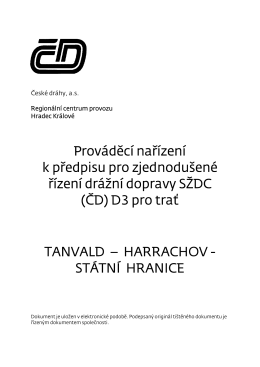 PND 3 pro trať Tanvald-Harrachov st.hr. ve znění změny