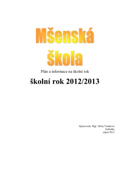 školní rok 2012/2013 - Základní škola Mšeno