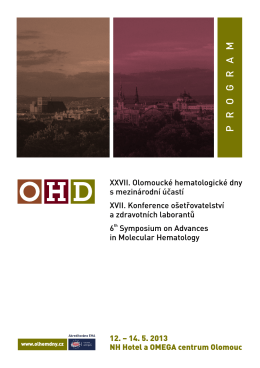 P R O G R A M - OHD - Olomoucké Hematologické dny