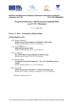 Program konference DSP 2011 - Rozšíření kvalifikačních