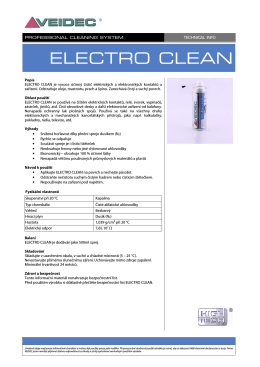 TECH INFO - ELECTRO CLEAN