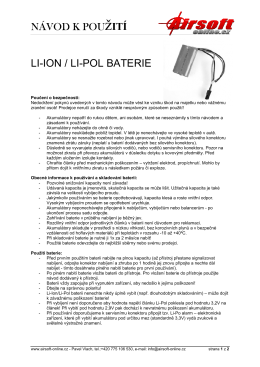 Návod k použití Li-Pol a Li-Ion baterií - Airsoft