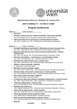 Program konferencie - Paneurópska vysoká škola