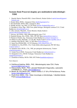 Seznam členů Pracovní skupiny pro molekulární mikrobiologii