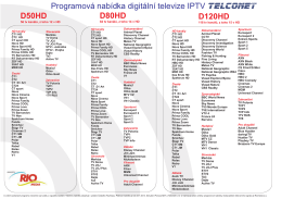 Programová nabídka digitální televize IPTV D50HD