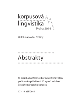 Knihu abstraktů - Český národní korpus