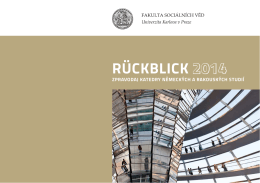 RÜCKBLICK 2014 2014 - Katedra německých a rakouských studií