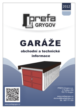 prefabrikované garáže – technické listy, ceník PDF