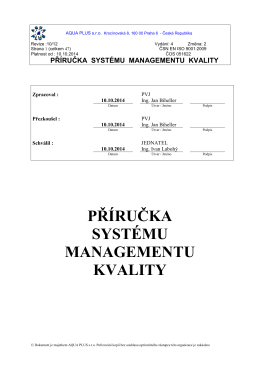 Výběr z „Příručky jakosti“ (PDF).