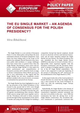 the eu single market - EUROPEUM - Institut pro evropskou politiku