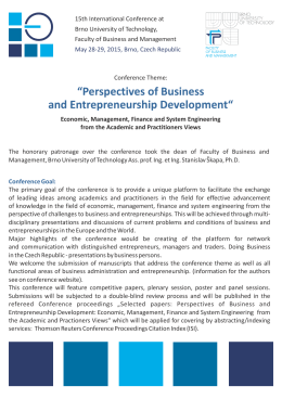 “Perspectives of Business and Entrepreneurship