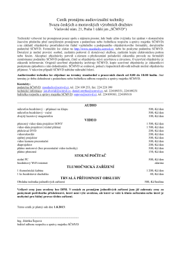 Ceník pronájmu techniky do jednacích místností od 8/2013 (PDF)