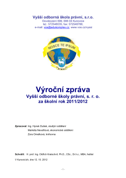 výroční zpráva za rok 2011/12