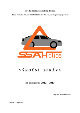 Výroční zpráva 2012/13 - SŠ automobilní Holice