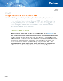 Magic Quadrant for Social CRM